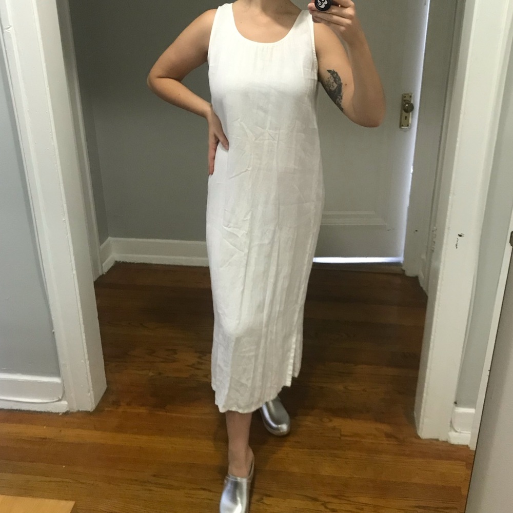 White linen maxi dress